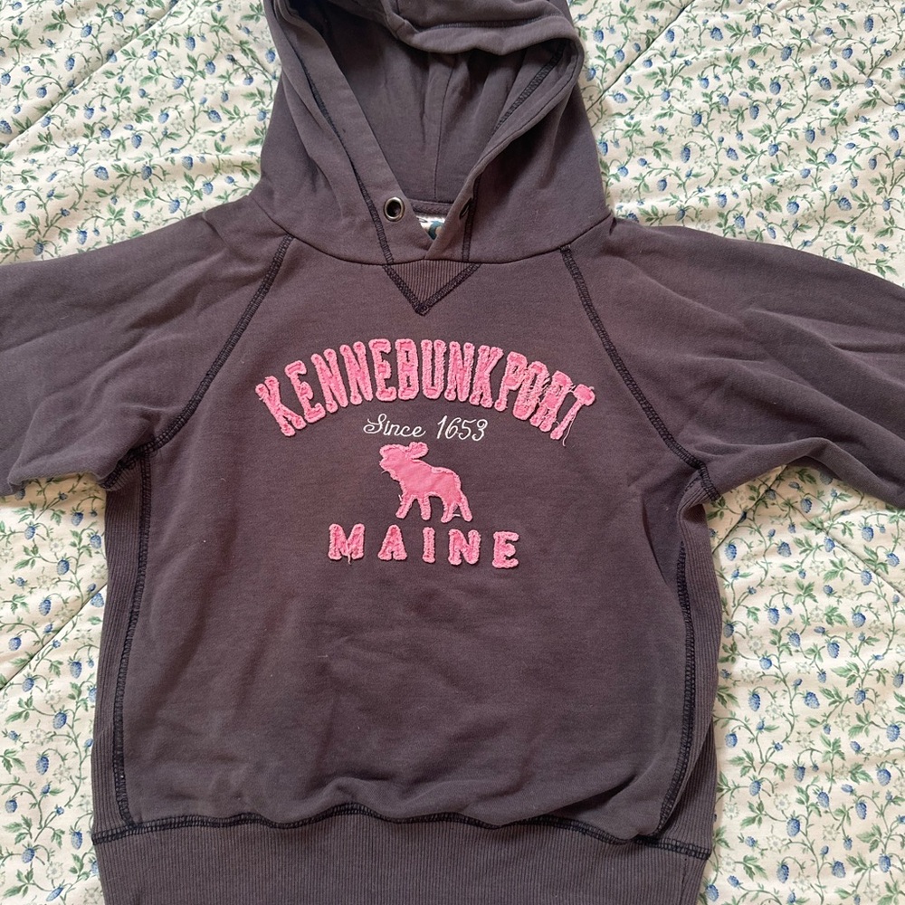 Kennebunkport Kids Hoodie - Pink on Gray
